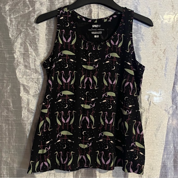 Uniqlo MoMA SPRZ NY collab, SZ S GUC swing top relaxed fit cranes w/champagne - Picture 4 of 6